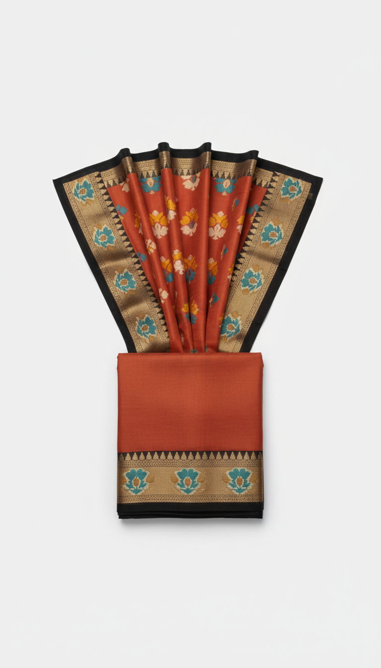 Terracotta Pop silk saree