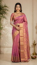 Rose Gold Radiance Soft Silk Saree