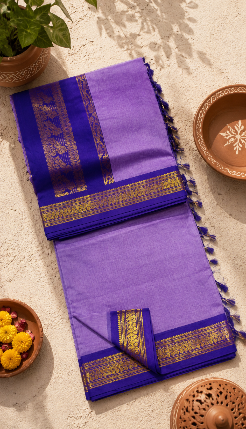 Lavender Royale Kalyani Cotton Saree