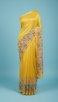 Sunshine Yellow Chiffon Ready-to-Wear Saree